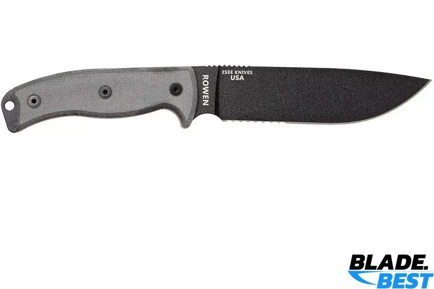 ESEE Model 6 black, grey micarta, partially serrated (knife only) фото