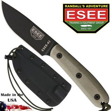 ESEE Model 4HM, tan micarta (kydex sheath+clip) фото