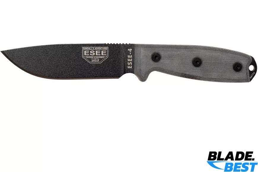 ESEE Model 4 black, grey micarta (sheath+clip) фото