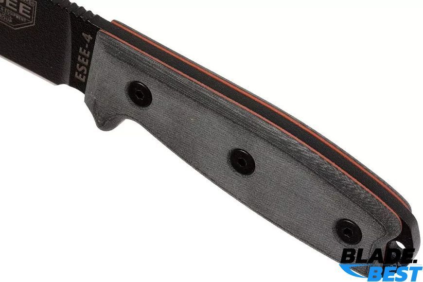 ESEE Model 4 black, grey micarta (sheath+clip) фото