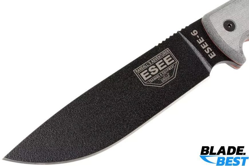 ESEE Model 6 black, grey micarta (sheath+clip) фото