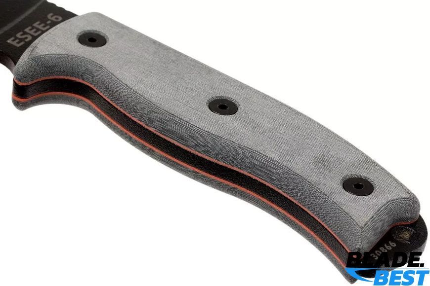 ESEE Model 6 black, grey micarta (sheath+clip) фото